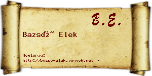 Bazsó Elek névjegykártya